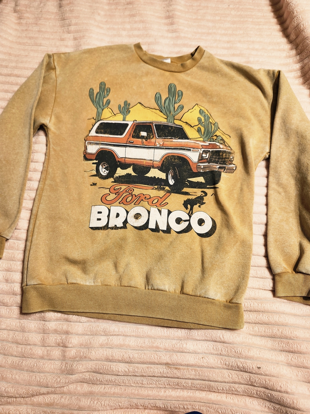 Ford Bronco Graphic Crewneck Sweater - Mustard Yellow